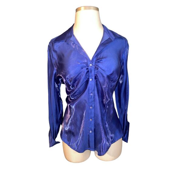 M.K.M Size 2X Royal Blue Evening Top - Picture 1 of 3